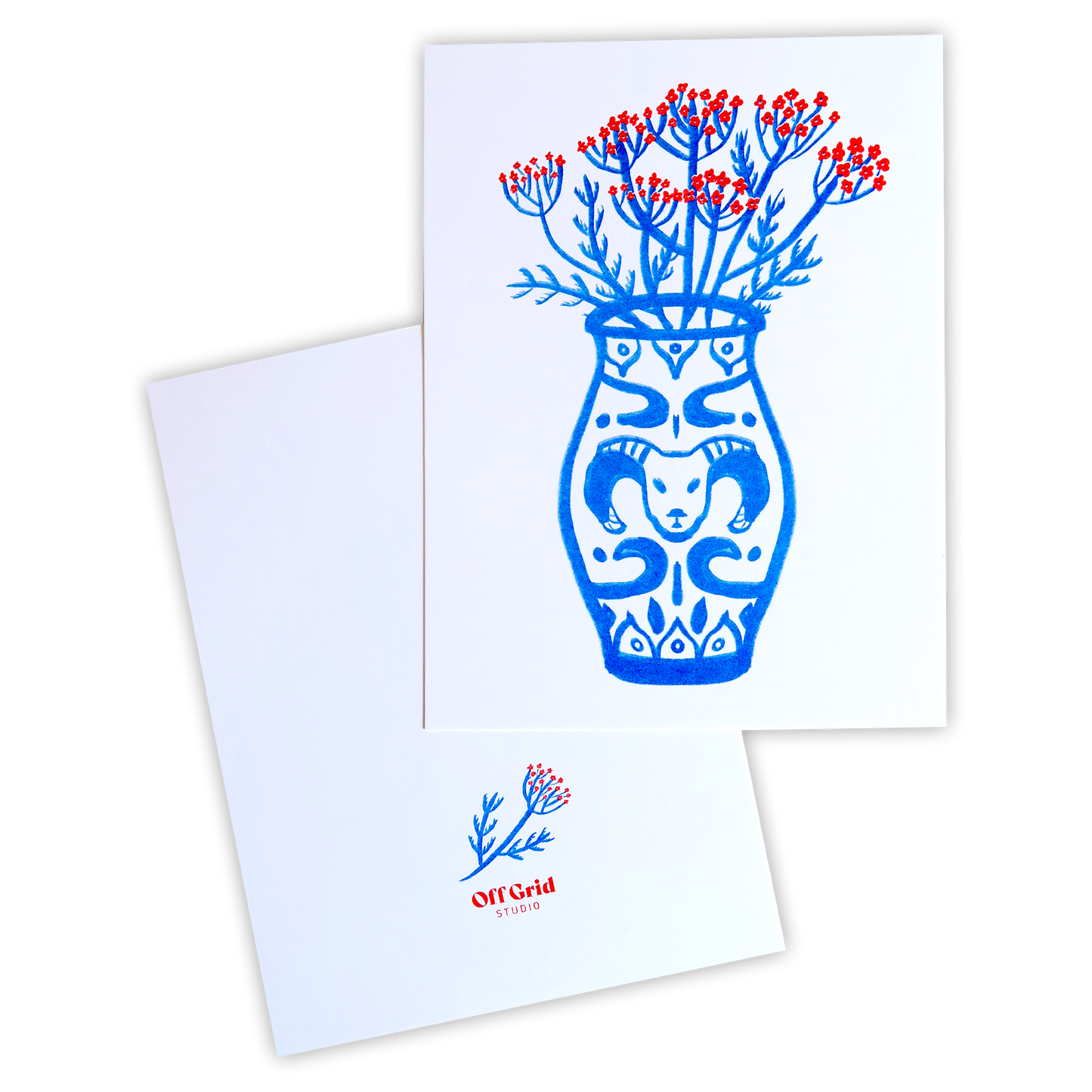 Yarrow Vase Riso Print