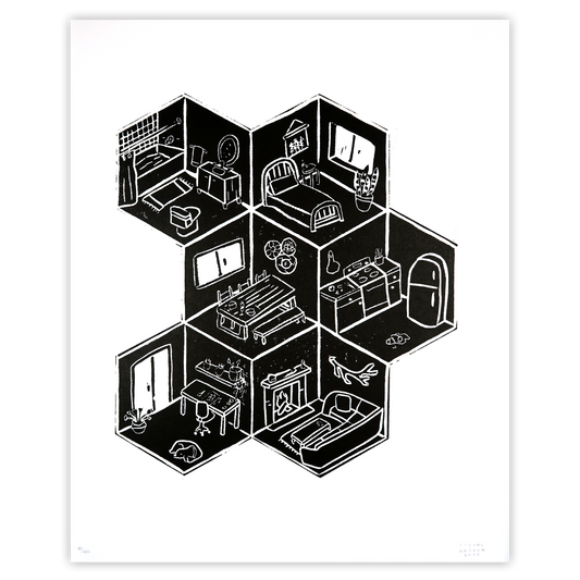 "It's Kind of My House" Block Print