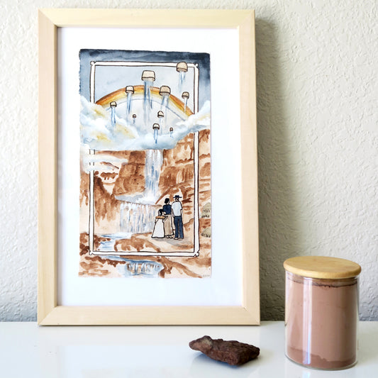 "Ten of Cups" Framed Earth Pigment Painting