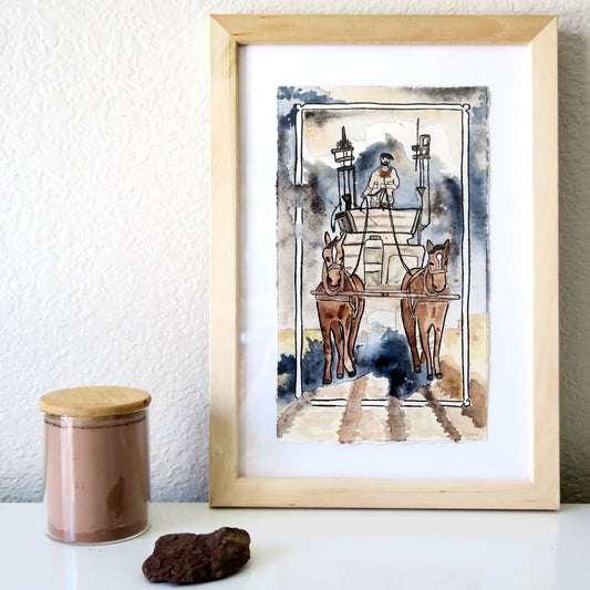 "The Chariot" Framed Earth Pigment Painting