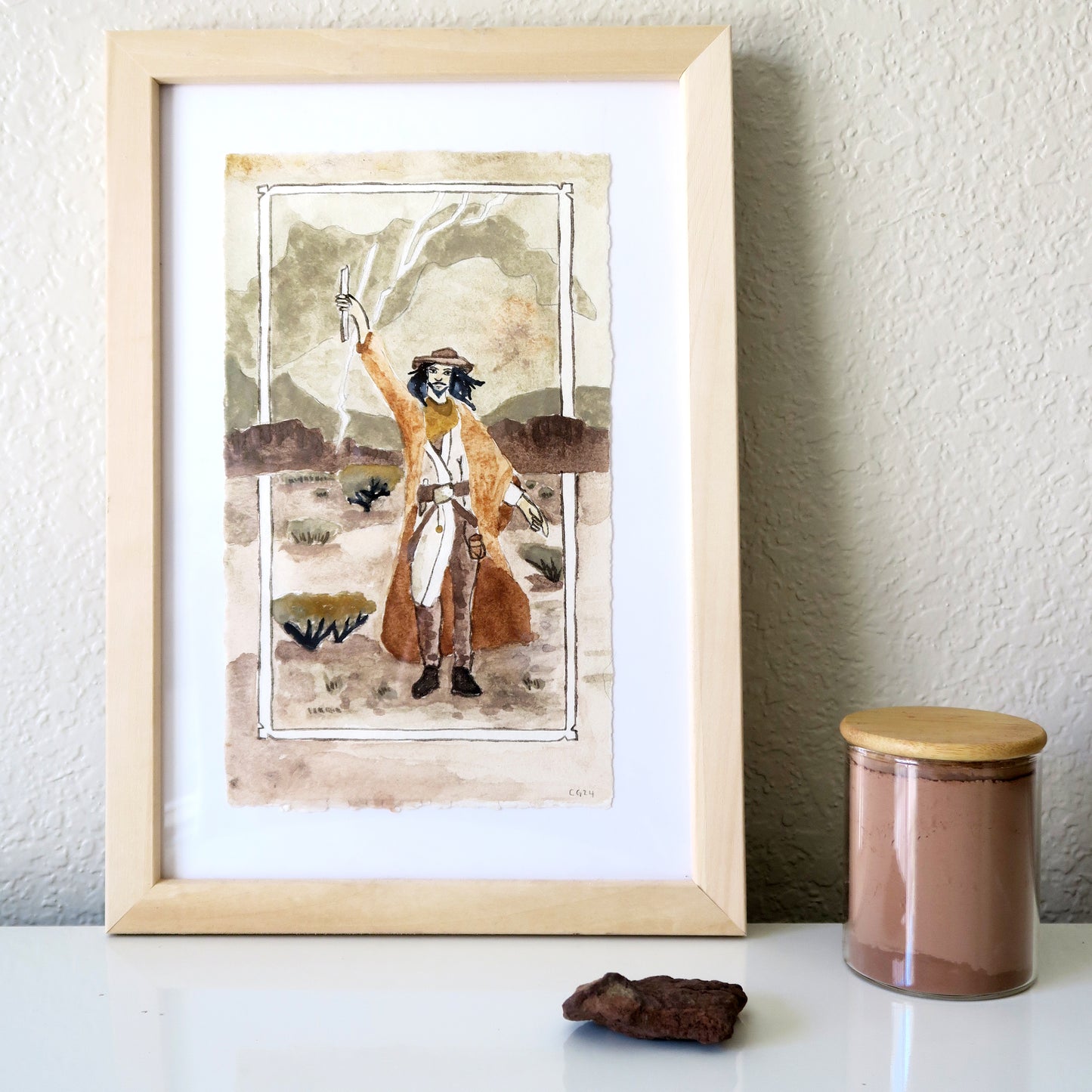"The Magician" Framed Earth Pigment Painting