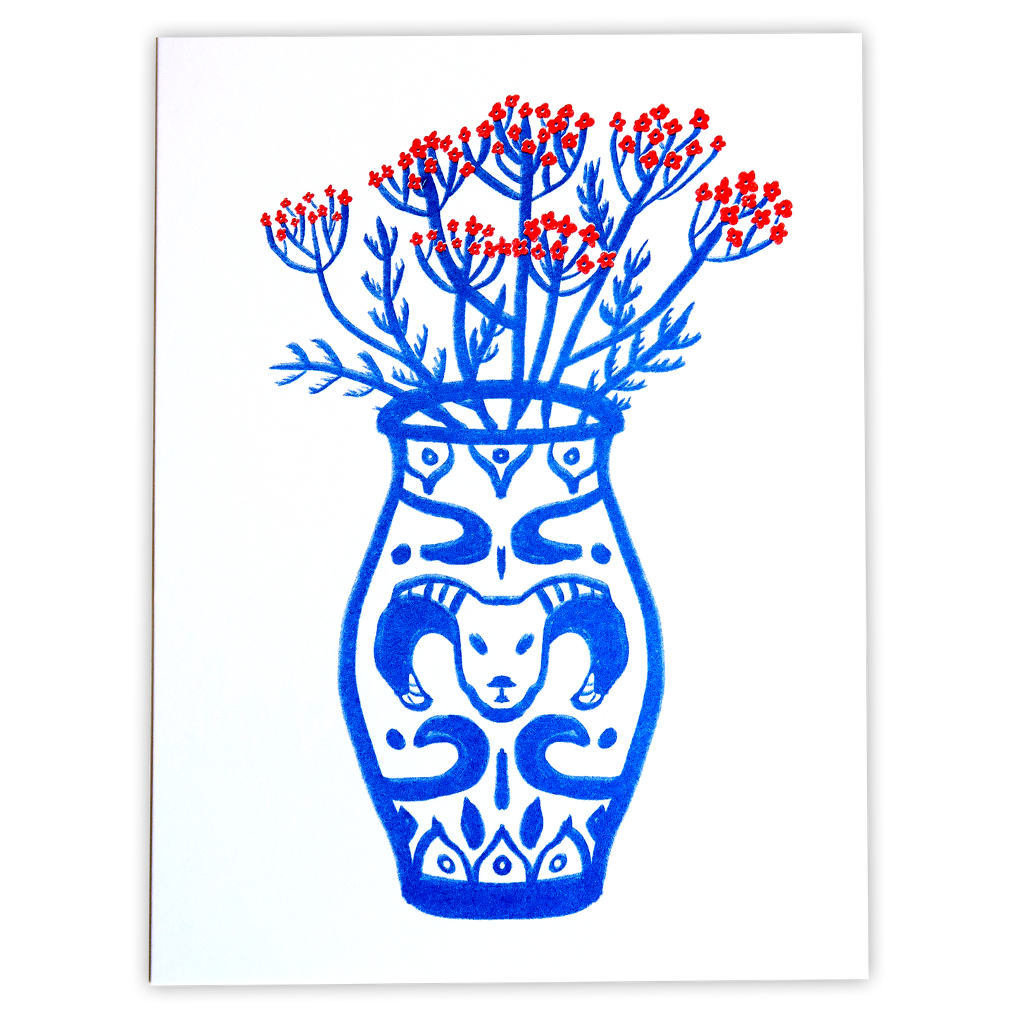 Yarrow Vase Riso Print